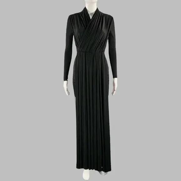 Balenciaga | Dresses | Balenciaga Size 4 Black Viscose Blend Draped Long  Sleeve Cocktail Dress | Poshmark